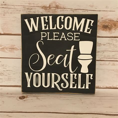 Please Seat Yourself Bathroom Sign Printable